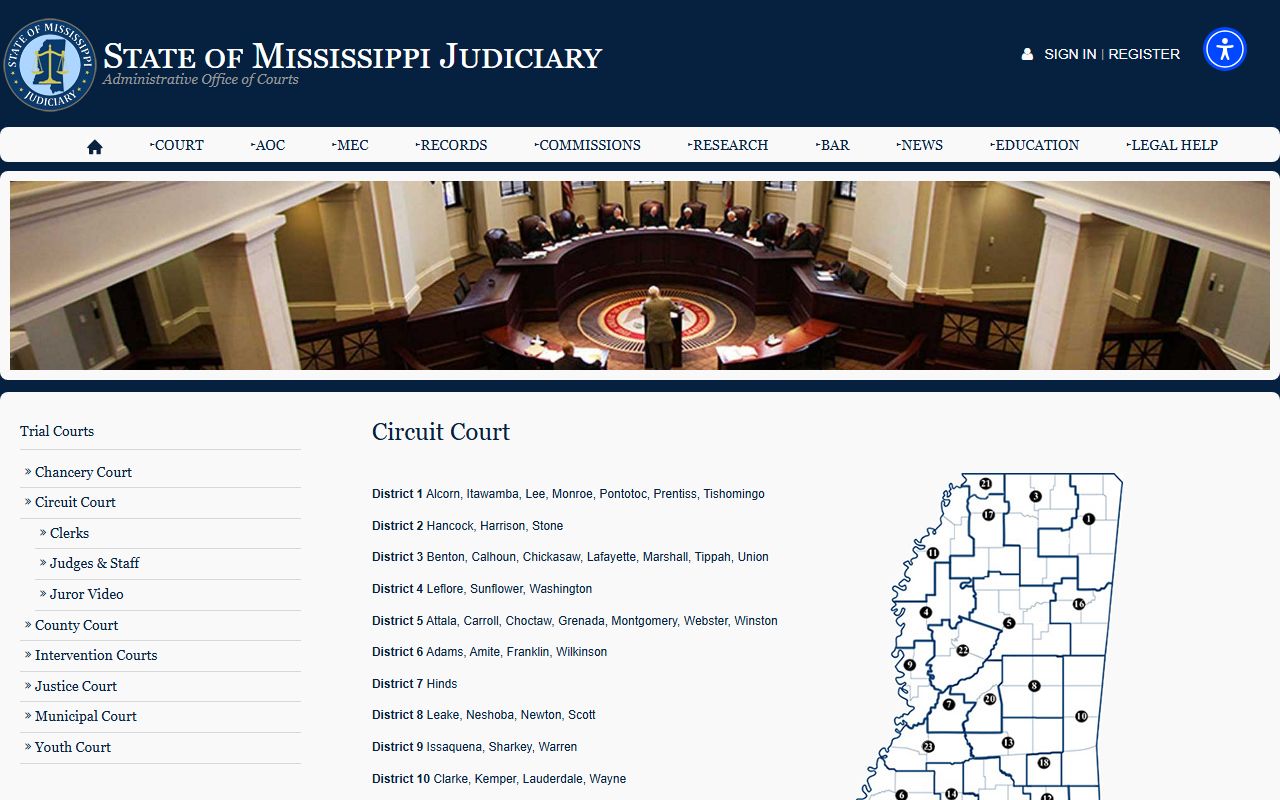 Covington County criminal court records and Mississippi Circuit Courts jurisdiction