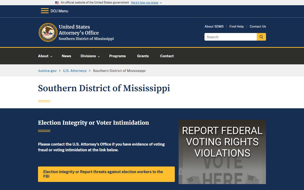 Covington County criminal court records and U.S. Attorney Southern District of Mississippi