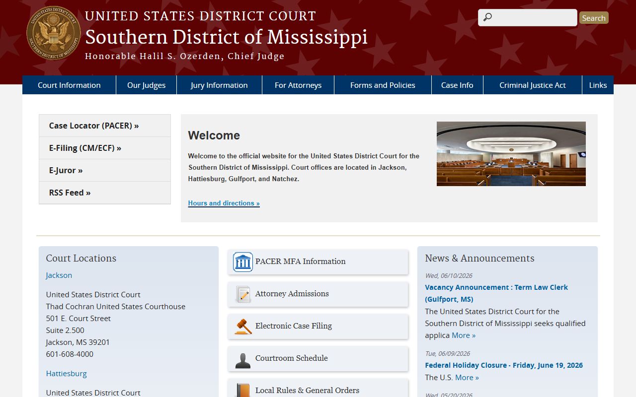 Covington County court records and the U.S. District Court for the Southern District of Mississippi